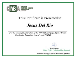 Jesus Del Rio - Member of the Canadian Mortgage Brokers Association